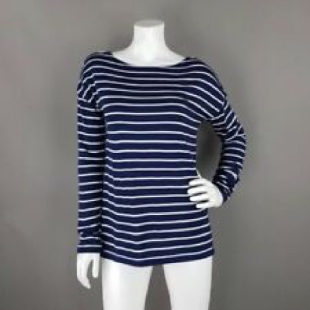 Navy striped long sleeve tee